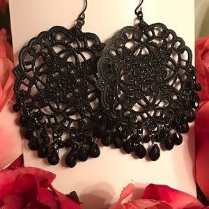 Black long earrings